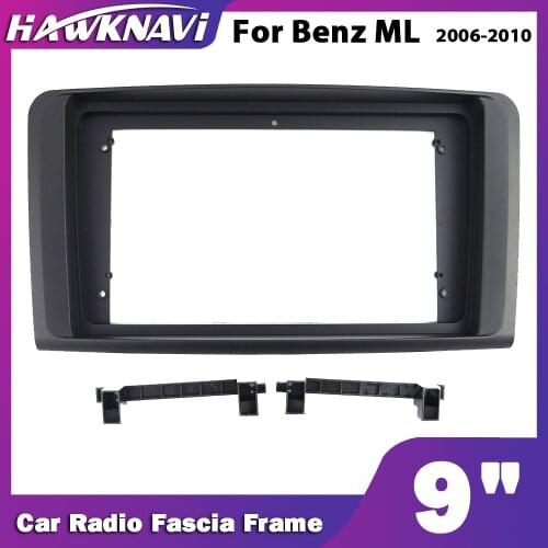 For Benz ML 2006-2010 9" 2 Double Two Din Car Audio Headunit Stereo Fascia Panel Dash Mounting Frame Accessory Trim Kit Face