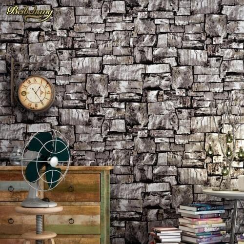 Beibehang papel de parede Chinese Stereoscopic 3D Retro Antique Culture Stones Rock Wallpaper roll Restaurant Cafe Background