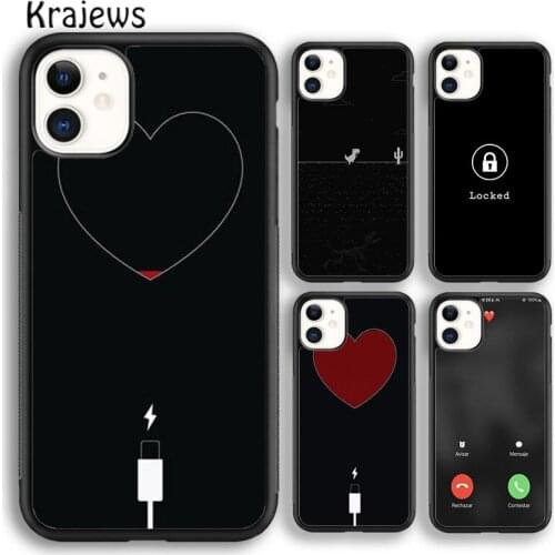 Krajews cellphone screen Phone Battery Icon Phone Case For iPhone 5 6s 7 8 plus X XR XS 11 12 pro max Samsung Galaxy S8 S9 S10