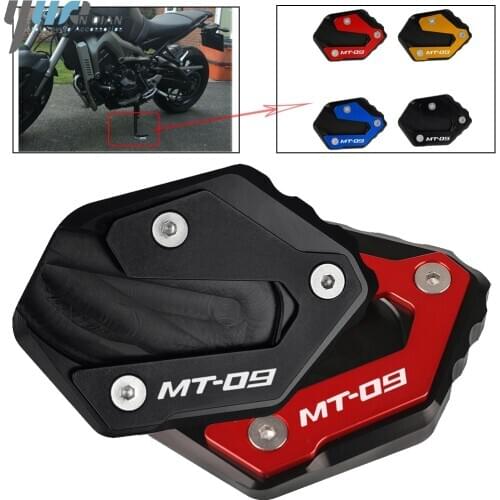 CNC Aluminum Motorcycle Side Stand Pad Enlargement Plate Kickstand Extension For YAMAHA MT-09 Tracer MT09 TRACER FZ-09 2014-2021