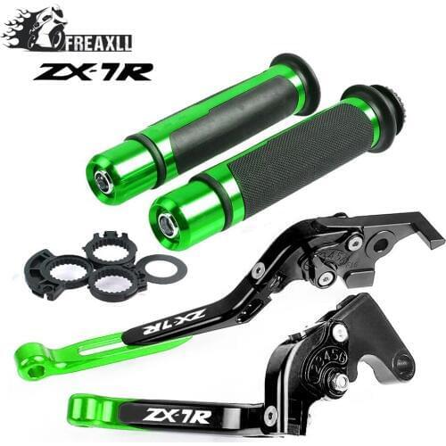 For KAWASAKI ZX7R ZX-7R NINJA 1989-2003 2001 2002 1990 1991 Motorcycle Brake Clutch Levers Handlebar Grip Handle Hand Grips Cap