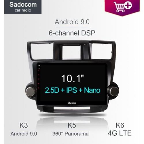 DSP 10.1" 64GB ROM 4GB RAM Car DVD player GPS car radio Radio DVR 4G LTE Android 8.1 for Toyota HIGHLANDER 2009 2013 2014 2015