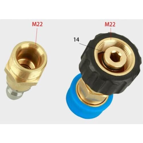 Brass Pressure Washer Adapter M22 X 1/4'' Quick Connector HD