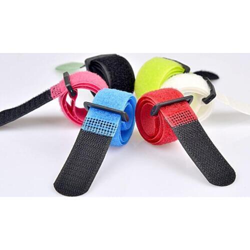 100pcs/lot Reusable Cable Ties Straps with Plastic button Strip Nylon Strap with Buckle 20*300mm Hook