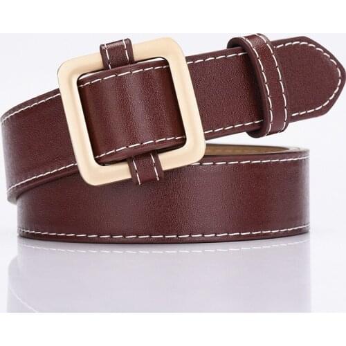 Fashion Women Belts Split Belts Simple Square Buckle Belt For Student Strap No Hole Comfortable Corset Belts Jeans Belt