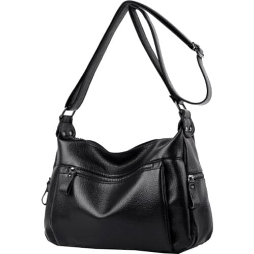 2020 New WomenHigh capacity Storage bag Casual vintage pu leather satchel High capaciHigh capacitShoulderOblique Backs tyle