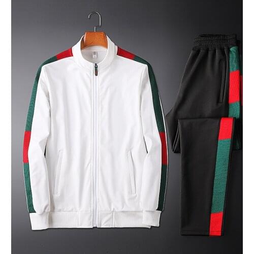 2020 New Spring Autumn Mens Pullover Hooded Tracksuits Drawstring Casual 2-piece Sets Printing Long-Sleeved Fashion Sportswear