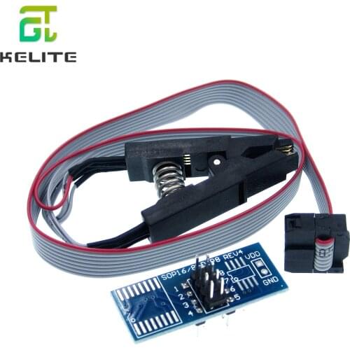 Update version SOIC8 SOP8 Test Clip For EEPROM 93CXX / 25CXX / 24CXX in-circuit programming+2 adapters