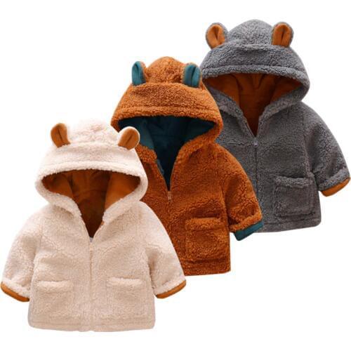 Boys Coat With Velvet Childrens Thickened Jacket Children Coat Boys Hooded Jacket For Baby Boys Baby Boy Clothes Winter