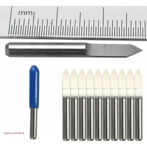 2/5/10pcs stainless steel flat tip PCB board 0.1mm 60 degree engraving cutter and milling cutter V shape