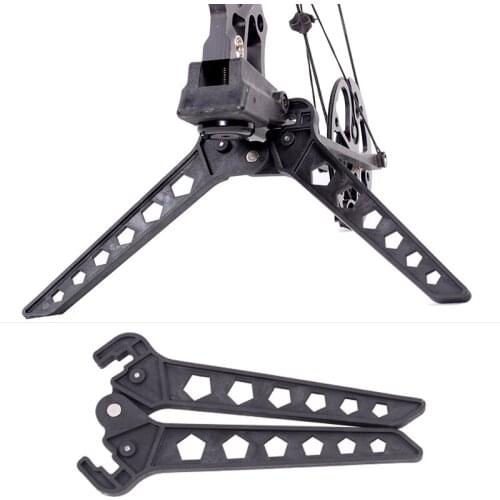 Archery Bow Kick Stand Holder Legs Black For 3D Shoot Range Target Hunting Compound Bow Support Shelf Kickstand