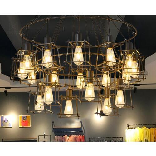 Retro industrial wind chandelier clothing store lighting creative personality atmosphere super bright dessert shop chandelier