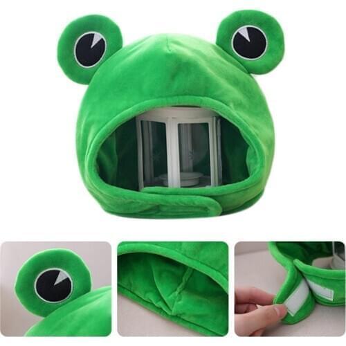 Novelty Funny Big Frog Eyes Cute Cartoon Plush Hat Toy Green Full Headgear Cap Cosplay Costume Party Dress Up Photo Prop