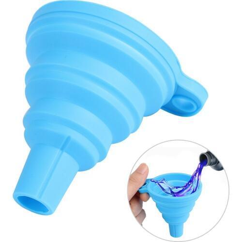 Collapsible Silicone Foldable Funnels Mini folding telescopic long neck Funnel for Pouring Resin Back to Bottle 3D Printer Parts