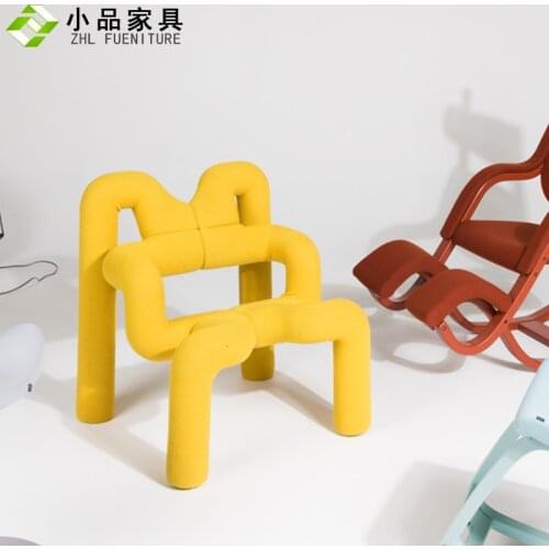 Modern chair originality kitchen sketch furniture simplicity individualization handrail pipe-shaped designer restaurant ins