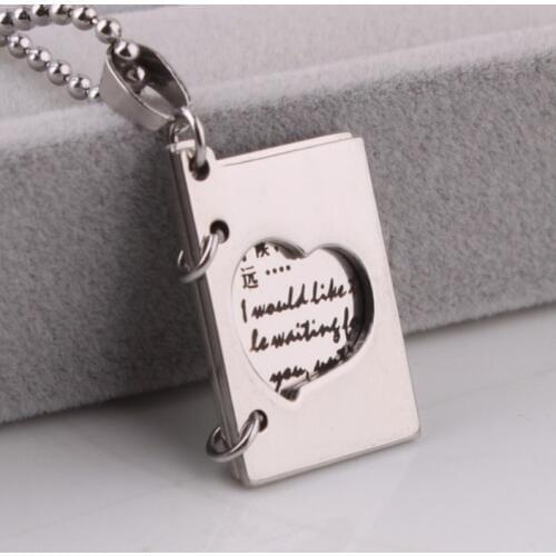 Free Chain Fashion 316L Stainless Steel LOVE open Pendant