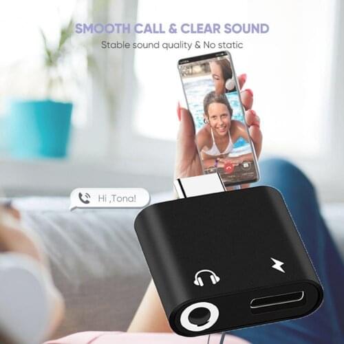 Mini Type-C Headphone Adapter Audio Listening and Charging 2-in-1 Converter