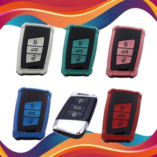 Pink Protective TPU key Case Shell Cover for VW Golf TIGUAN L Skoda Octavia