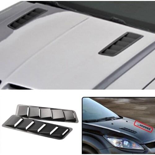 Universal Carbon Fiber Style Hood Vents For Honda Air Flow Intake Hood Self-Adhesive Louver Window Cooling Panel Car Accessories