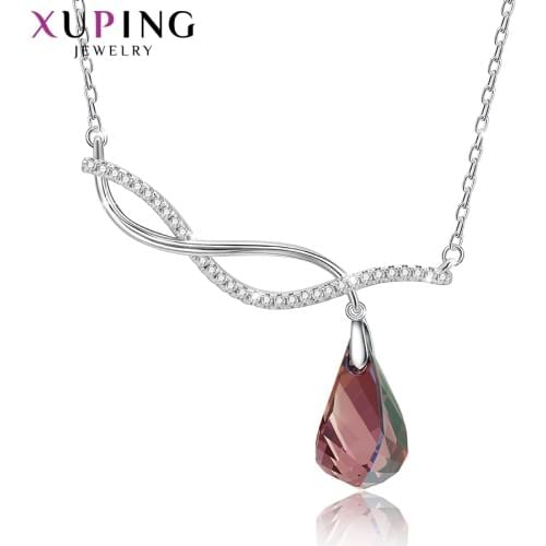 Xuping Jewelry Newest Design Fashion Crystals Necklace for Family Best Birthday Lovely Gifts 40248