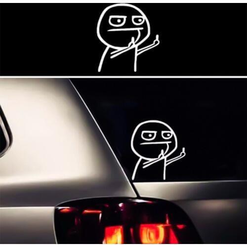 Car Sticker Funny Cartoon Middle Finger for Nissan X-trail T32 Rogue Qashqai Teana Altima Murano Juke Almera Sentra