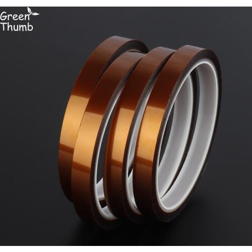 10pcs 10mm by 33m High Temperature Polyimide Adhesive Tape Heat Resistant Insulating Kapton Tape SMT 3D Printing Masking