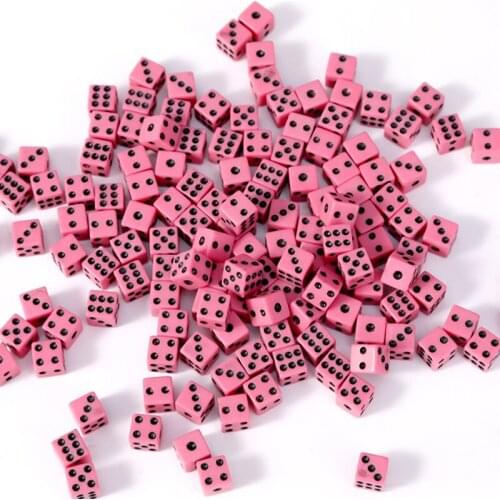 100Pcs 8mm Square Point Dice Puzzle Game Children 6 Sided Dice DIY Game Accessory