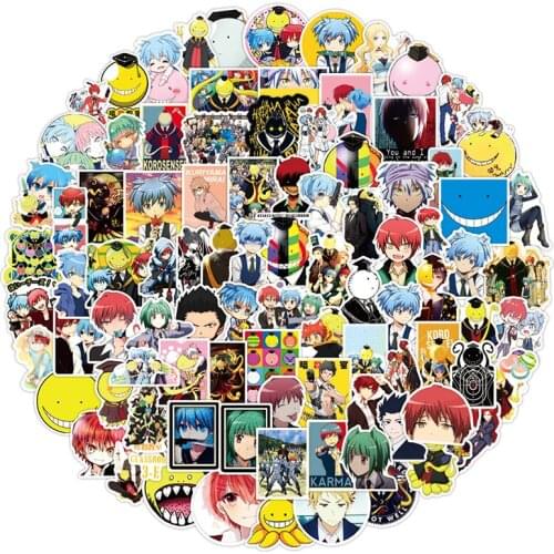 100Pcs Japanese Assassination Classroom Sticker For Scrapbook Suitcase Refrigerator Diary Cosplay Graffiti ChildrenSticker