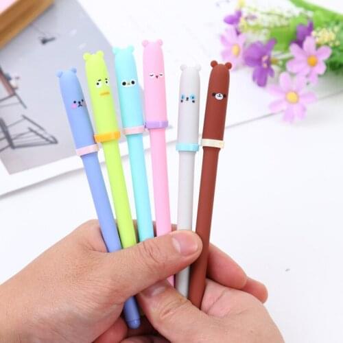 20 Pcs Gel Pens Set Cartoon Bear Head Cute Gel Pen Creative Pen Gift Wholesale for Primary School Students