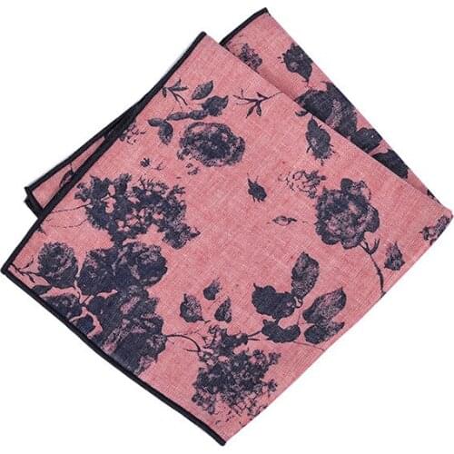 25 Cm Floral Print Handkerchief Thick Cotton Mens and Womens Wedding Pocket Square Adult Dress Tuxedo Hanji Jewelry Gift