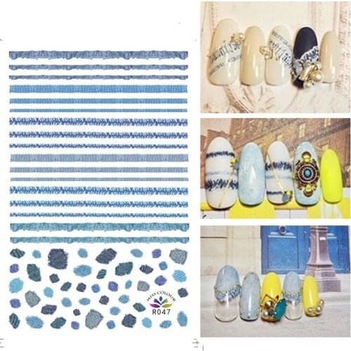 3D Stickers for Nails Self-adhesive Design Fashion Stripe Line Nail Art Decorations Decals Foil Wrap Manicure Accessories