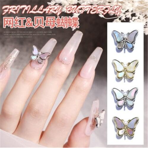 4pcs/Set Fritillaria Butterfly Nail Art Butterfly Jewelry Nail Decoration Super Flash Nail Art Diamond DIY Nail Art Design