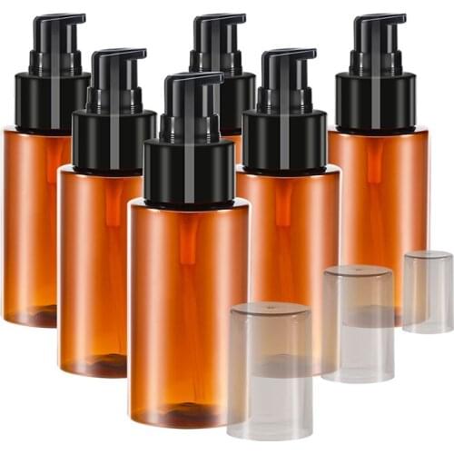 6Pcs New 60ml Refillable Empty Lotion Pump Dispensor Bottles Skin Care Liquid Shampoo Bottle Travel Dispenser Bottle Container