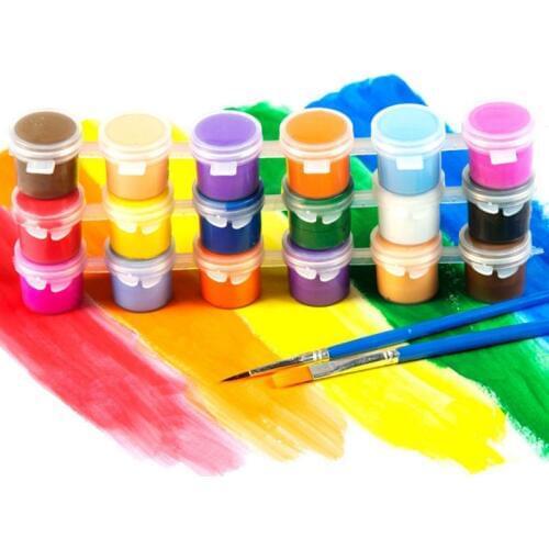 6/12 Colors Acrylic Paint DIY Handmade Painting Art Materials Wall Plaster Statue Graffiti Childrens Painting