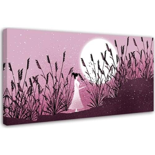 Home decoration accessories Decorative prints Beautiful night Starry Sky Girl scenery Children Room decorative painting