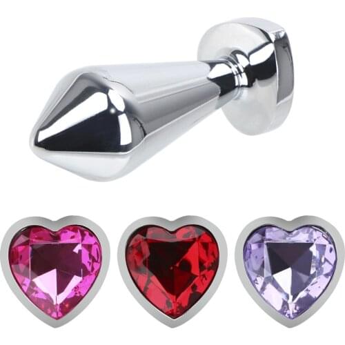 Anal Plug Crystal Jewelry Sex Toys for Men Women Metal Butt Plug Heart Shaped Prostate Massager