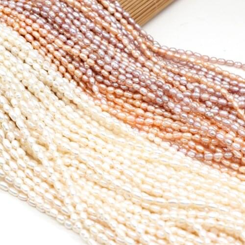 Natural Freshwater Pearl Flat BeadsHigh Quality for Jewelry Making DIY Elegant Necklace Bracelet Accessories 3~4mm