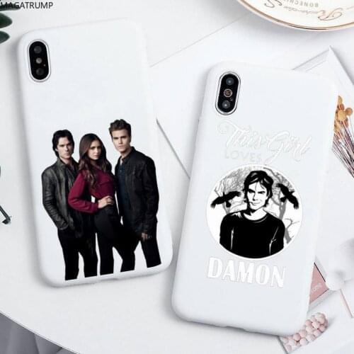 The Vampire Diaries Phone Case For iphone 12 11 Pro Max Mini XS 8 7 6 6S Plus X SE 2020 XR Candy white Silicone cover