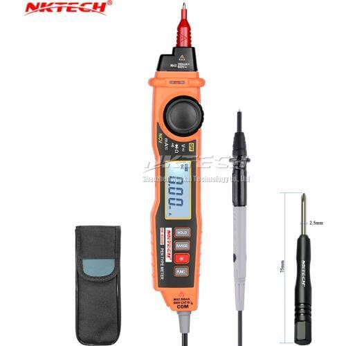 NKTECH NK8211D Digital Pen Type Multimeter 2000 Count Auto-range Probe AC DC Voltage Current Electric Tester NCV Detector MS8211