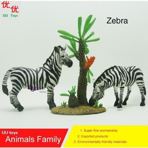 Action Figures: Zebra (Equus zebra) family pack Simulation model Animals kids toys children educational props