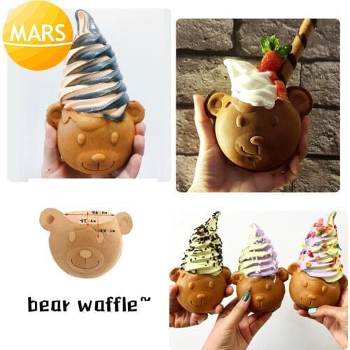 Electric Big Open Mouth Taiyaki 110V 220V Ice Cream Bear Waffle Cones Maker Making Machine Baker Iron Plate