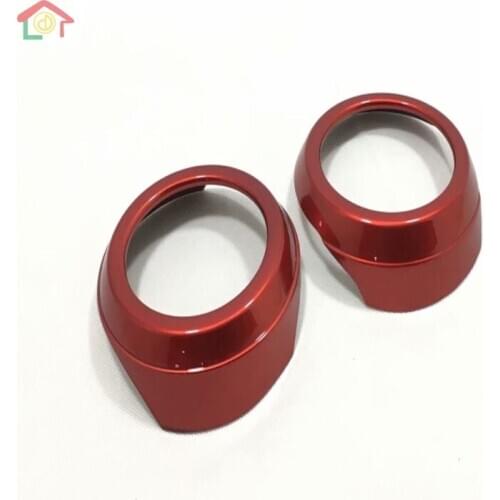 ABS Wood Paint Black + red Interior For Toyota RAV4 2016 2017 2018 Left Right Air Conditioning Outlet Vent Cover Mulding Trim