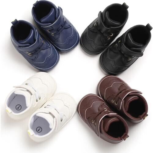 Toddler Baby Shoes Newborn Baby Boys Girls First Walkers PU Leather Sneaker Soft Sole Shoes Non-slip Footwear Infant Shoes