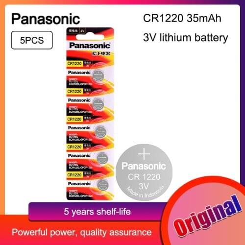5Pcs Panasonic CR1220 3V Lithium Button Batteries DL1220 BR1220 LM1220 For instruments Toys Cell Coin Battery Replacement