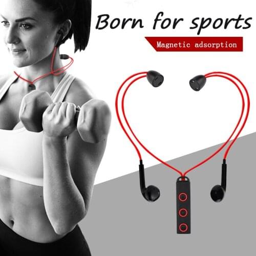 Magnetic Bluetooth Earphone Wireless Neckband Sport Headset With Microphone Stereo Audio Earpiece Noise Reduction Headphoens