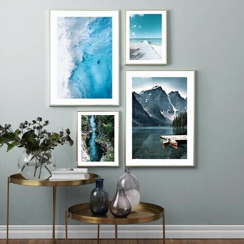 Sea Shark Ocean Landscape Poster Modern Nordic Wall Art Home Decoration Prints Canvas Picture Nature Scenery Room Decor Painting