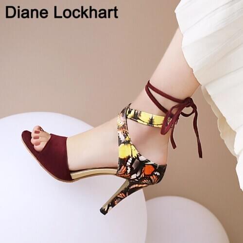 New Mary Jane Summer Shoes Women Sandals Ankle Strap High Heel Femme Sexy Stripper Shoe Female Print Chaussures Stilettos 41 44