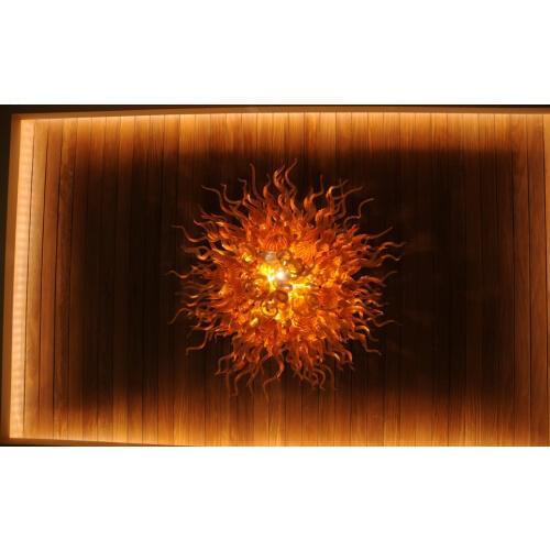 New Villa Decor Lighting Amber Blown Glass Ball Chandelier Lamp 110V-240V LED Bulbs Free Shipping