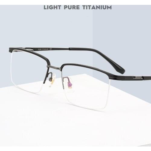 New Pure Titanium Spectacle Frame Ultra Light Business Half Frame Spectacle Frame Optical Myopia Spectacle Frame Men 2028