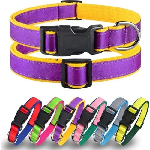 Personalized Embroidered Customized Pet Collar Nylon Dog Collars Puppy ID Name Collar for Small Medium Large Green Collar